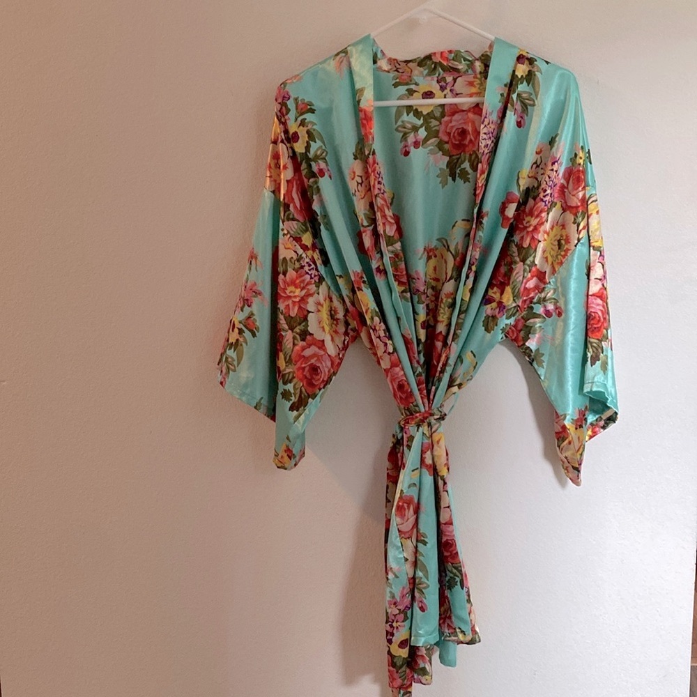 Floral Satin Robe